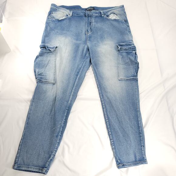 Thrill Jeans Casual Button Zip Denim Medium Wash Jeans Womens Size 18 Blue - Picture 3 of 10